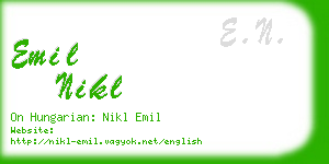 emil nikl business card